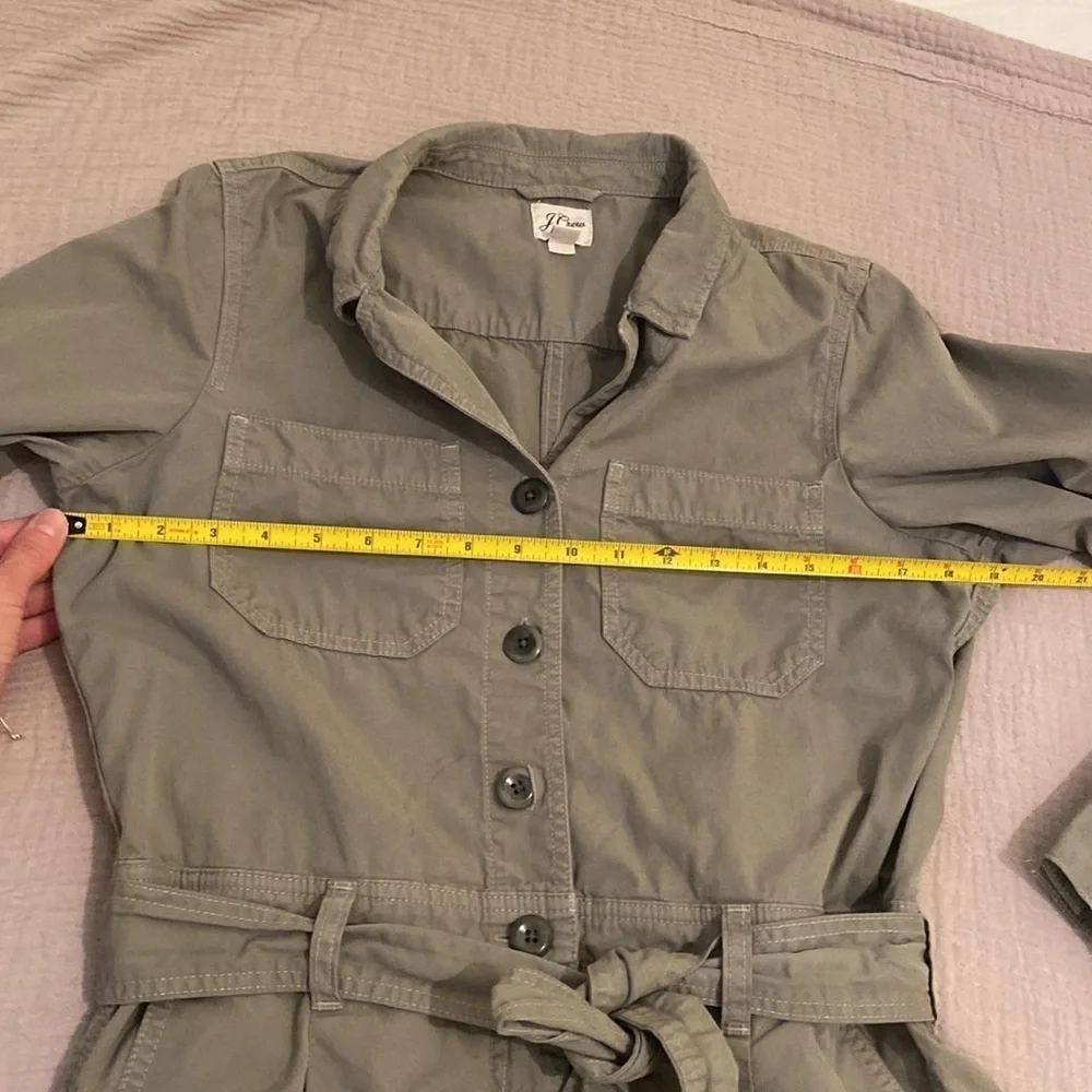 J. Crew green cotton jumpsuit. Size 10. Style AY629
